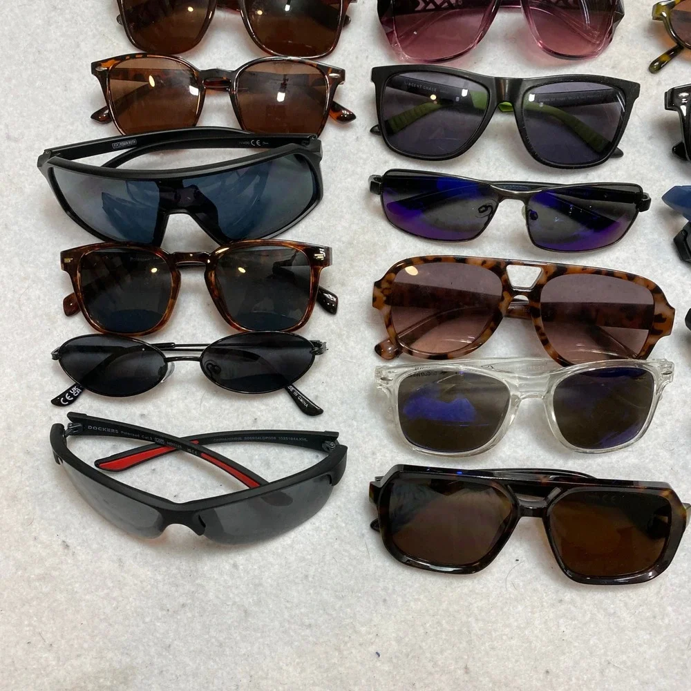 Lot Of 20 Sunglasses Bulk Mixed OS Multicolor Sporty Retro Aviator